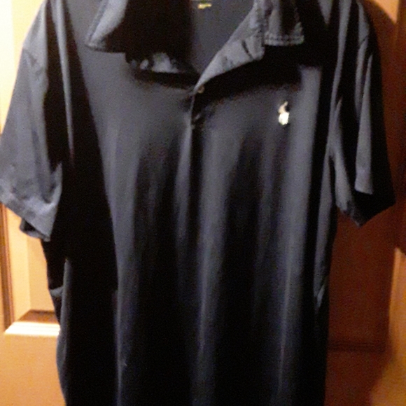 Mens dark blue moisture wicking golf polo - Picture 3 of 4